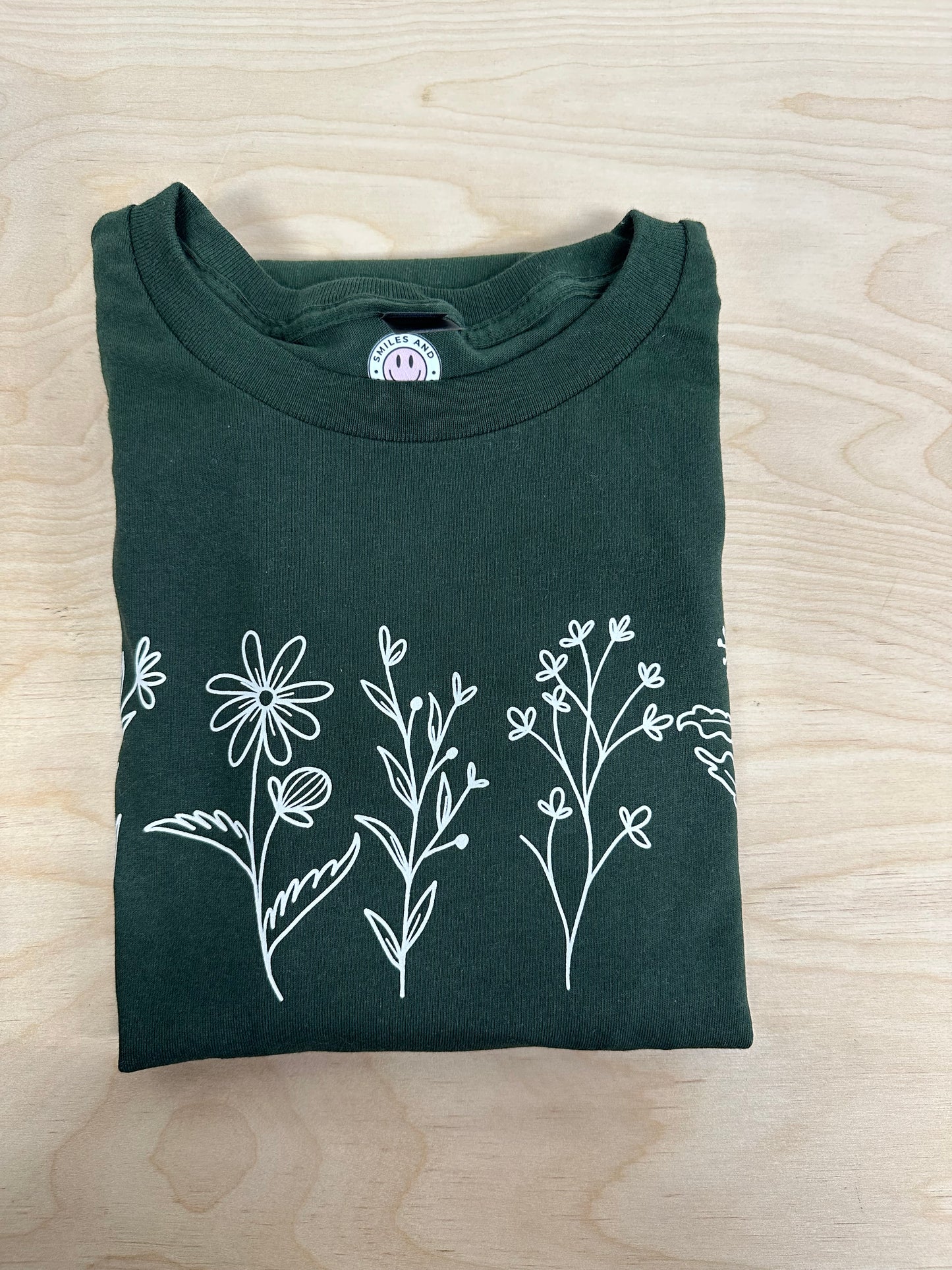 Forrest Green Wildflowers- size L