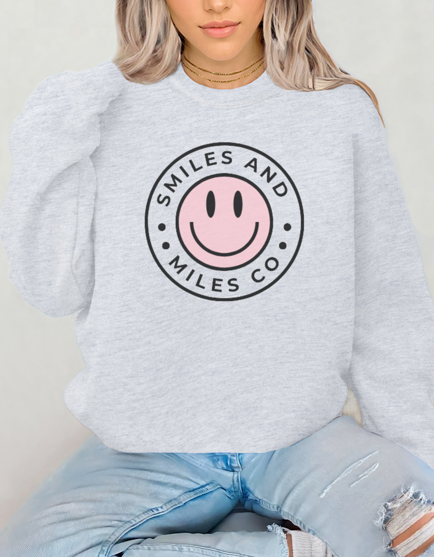 Ash Gray Gildan Crewneck- Add print to checkout notes