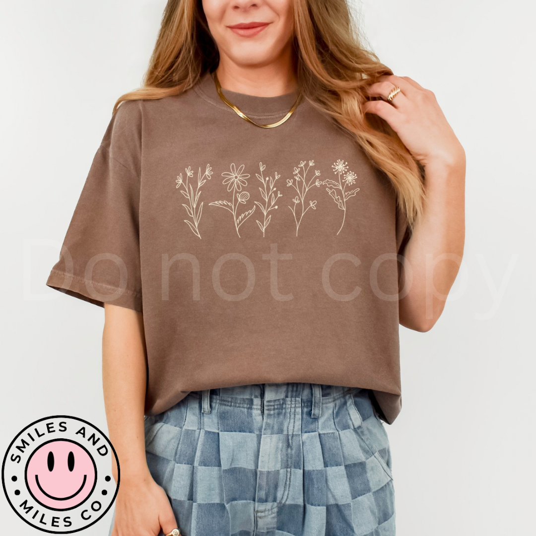 Forrest Green Wildflowers- size L