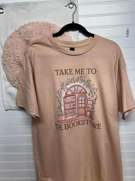Take me to the Bookstore- Peach size L